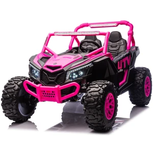 KING Of UTVs 24V 14Ah-1400W 2 Seater XL Off-Road 4WD Kids Ride On Buggy - Pink