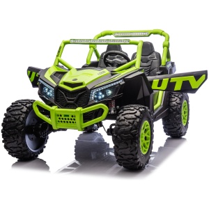 KING Of UTVs 24V 14Ah-1400W 2 Seater XL Off-Road 4WD Kids Ride On Buggy - Green {Pre-Order}