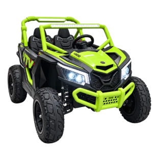 KING OF UTVs 24V Buggy XL 2-Seater Rubber Tires Quiet Motors 4WD Children Electric UTV Ride on Car