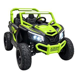 KING OF UTVs 24V Buggy XL 2-Seater Rubber Tires Quiet Motors 4WD Children Electric UTV Ride on Car